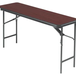 Iceberg® Premium Wood Laminate Folding Tables, 60x18", Mahogany