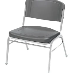 Iceberg Rough N Ready Series Big & Tall Stacking Chair, Plastic, Charcoal, 4/Carton (ICE64127)