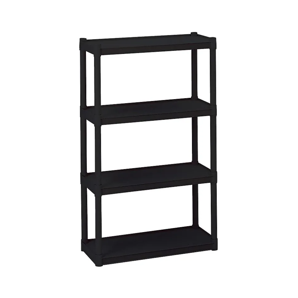 Iceberg Rough 'N Ready 4-Shelf Polypropylene Stand Alone, 32"W, Black (20841)