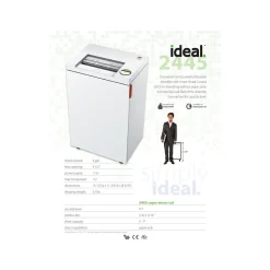 IDEAL 2445 P-7 Security 14 Sheet Super Micro Cut Commercial Shredder (IDEDSH0067H)
