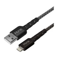 iHome 10' Lightning to USB Type-A Power Cable, Male to Male, Black (2IHLC1022B7L2)