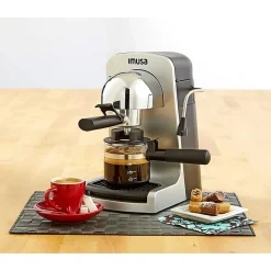 Imusa 4-Cups Steam Espresso Machine, Silver (GAU18215)