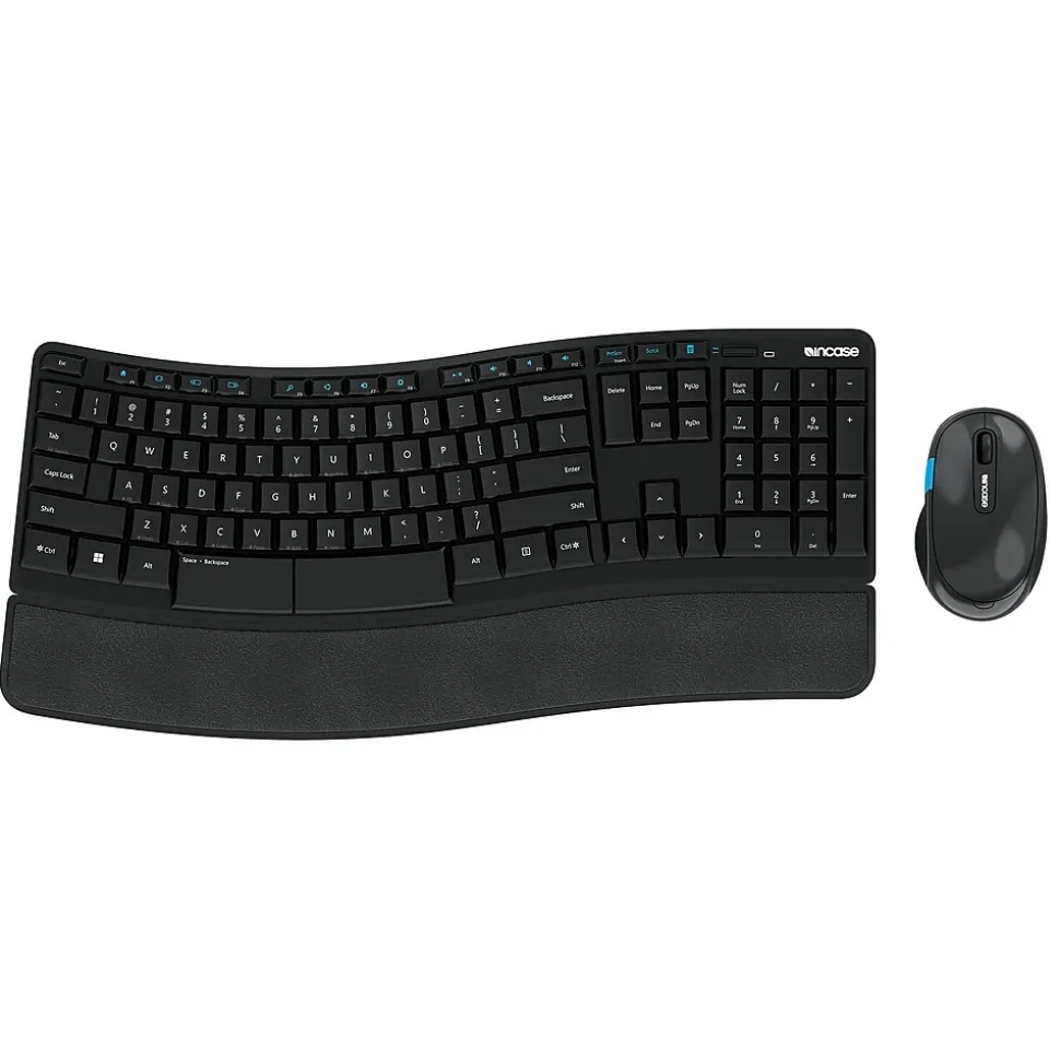 Incase Sculpt Comfort Wireless Ergonomic Keyboard and Laser Mouse Combo, Black (L3V-00001)