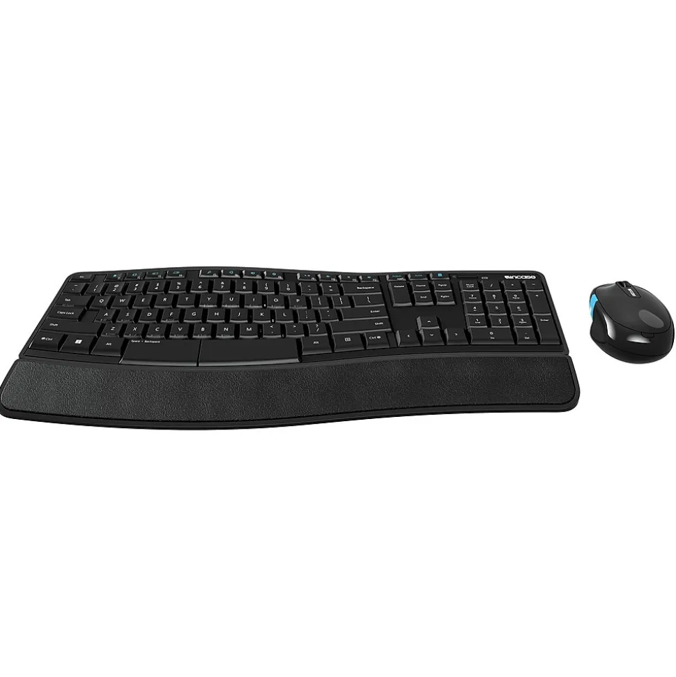 Incase Sculpt Comfort Wireless Ergonomic Keyboard and Laser Mouse Combo, Black (L3V-00001)