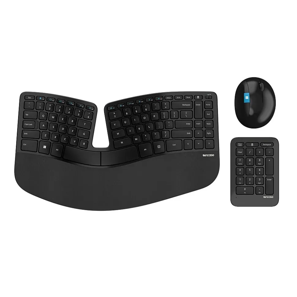 Incase Sculpt Wireless Ergonomic Keyboard and Laser Mouse Combo, Black (L5V-00001)