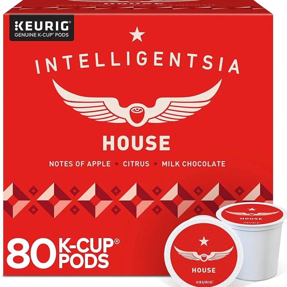 Intelligentsia House Blend Coffee, Keurig K-Cup Pod, Light Roast, 20/Box, 4 Boxes/Carton (5000371868CT)