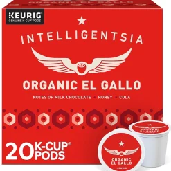Intelligentsia Organic El Gallo Coffee Keurig® K-Cup® Pods, Light Roast, 20/Box (5000371867)