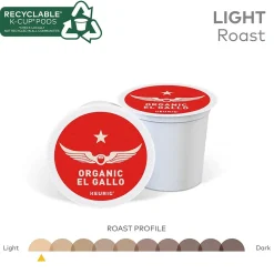 Intelligentsia Organic El Gallo Coffee, Keurig K-Cup Pod, Light Roast, 20/Box, 4 Boxes/Carton (5000371867CT)