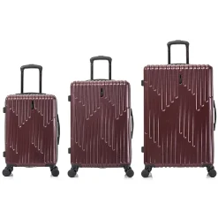 InUSA Drip Hardside Spinner Luggage Set, Wine (IUDRISML-WIN)