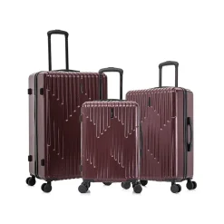 InUSA Drip Hardside Spinner Luggage Set, Wine (IUDRISML-WIN)