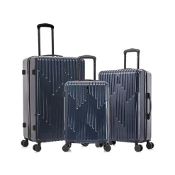 InUSA Drip Hardside Spinner Luggage Set, Blue (IUDRISML-BLU)