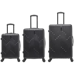InUSA Drip Hardside Spinner Luggage Set, Black (IUDRISML-BLK)