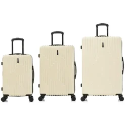 InUSA Drip Hardside Spinner Luggage Set, Sand (IUDRISML-SAN)