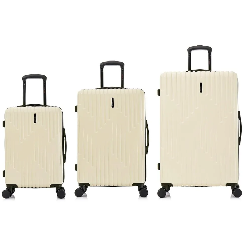 InUSA Drip Hardside Spinner Luggage Set, Sand (IUDRISML-SAN)