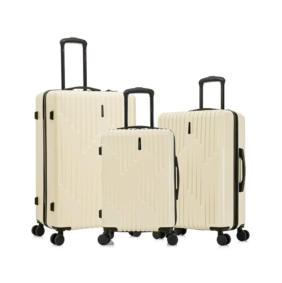 InUSA Drip Hardside Spinner Luggage Set, Sand (IUDRISML-SAN)