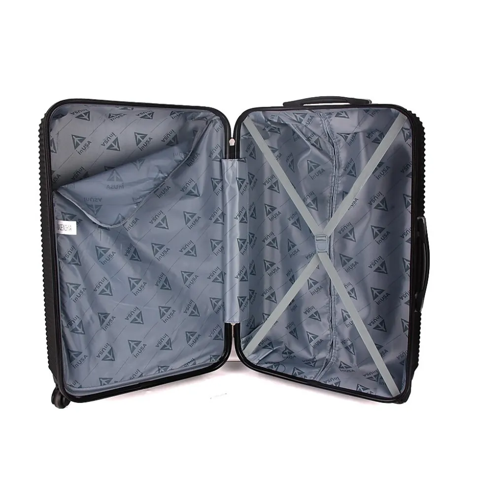 InUSA Royal 4-Piece Hardside Spinner Luggage Set, Black (IUROYSMLXL-BLK)