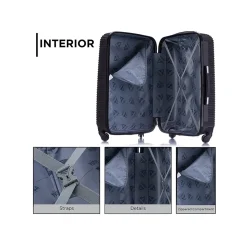 InUSA Royal 3-Piece Hardside Spinner Luggage Set, Black (IUROYSML-BLK)