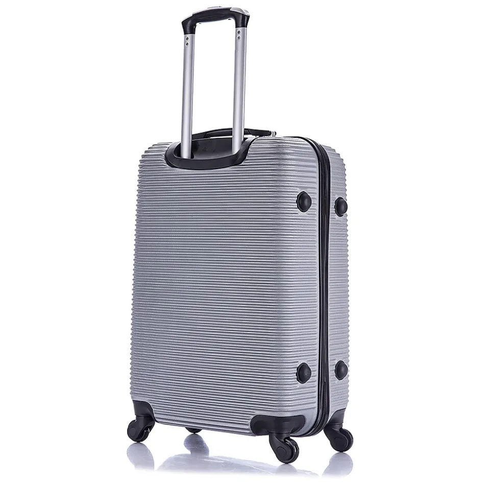 InUSA Royal 2-Piece Hardside Spinner Luggage Set, Silver (IUROY0SM-SIL)