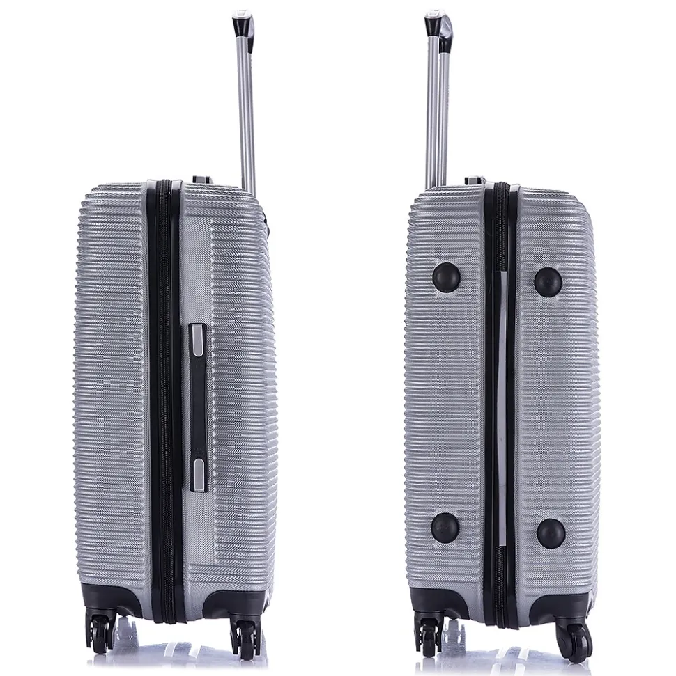 InUSA Royal 2-Piece Hardside Spinner Luggage Set, Silver (IUROY0SM-SIL)