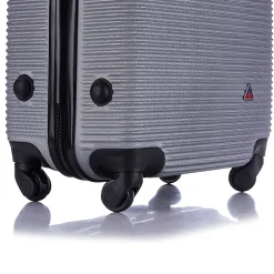 InUSA Royal 2-Piece Hardside Spinner Luggage Set, Silver (IUROY0SM-SIL)