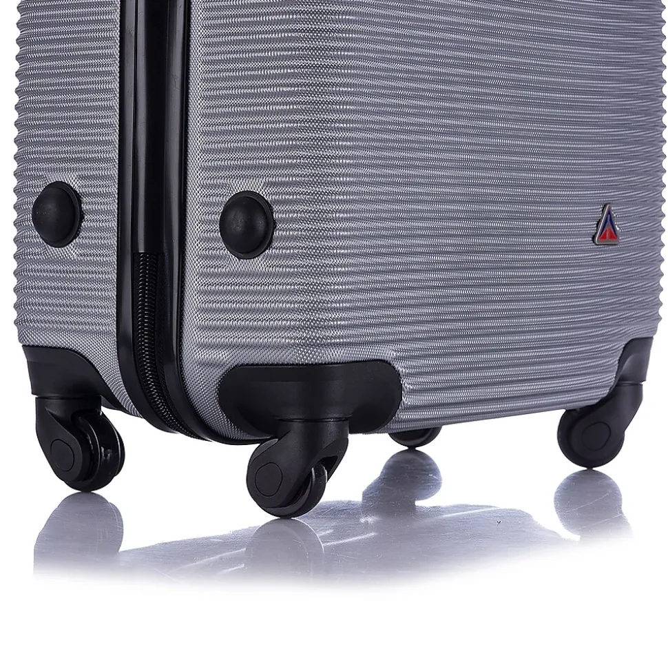 InUSA Royal 2-Piece Hardside Spinner Luggage Set, Silver (IUROY0SM-SIL)