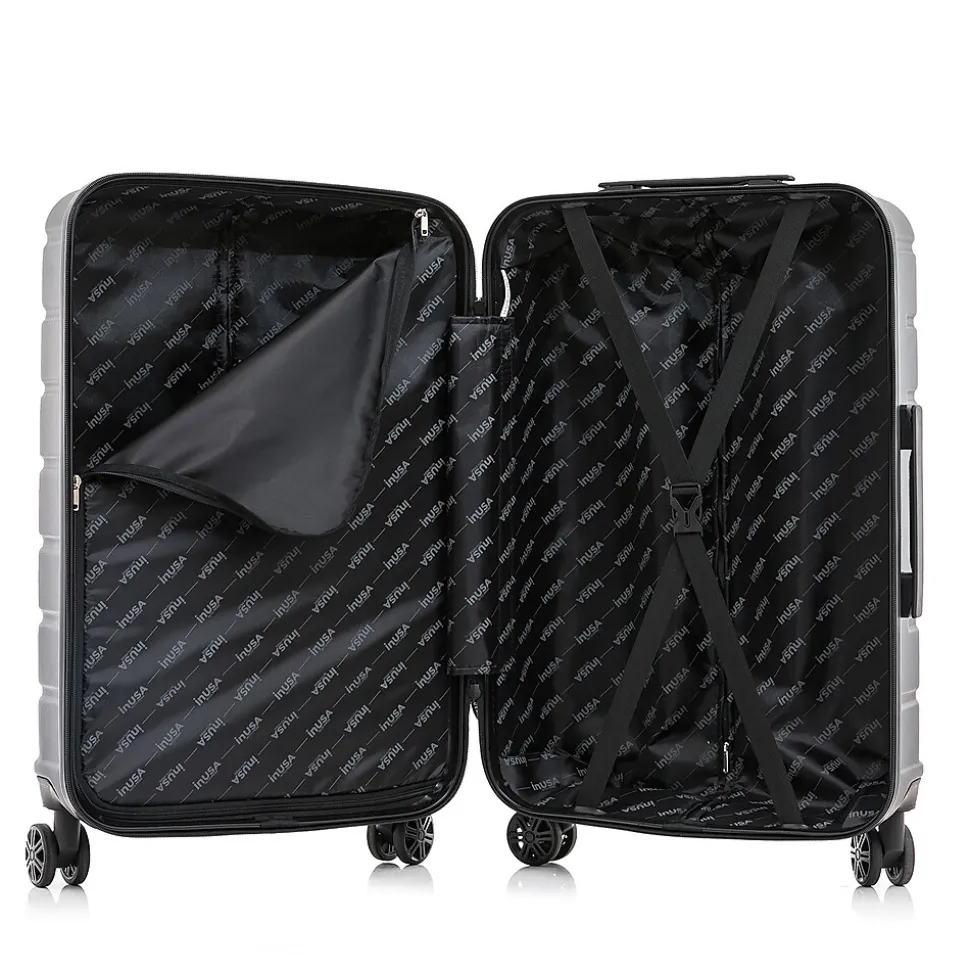 InUSA Trend 20" Hardside Carry-On Suitcase, 4-Wheeled Spinner, Black (IUTRE00S-BLK)
