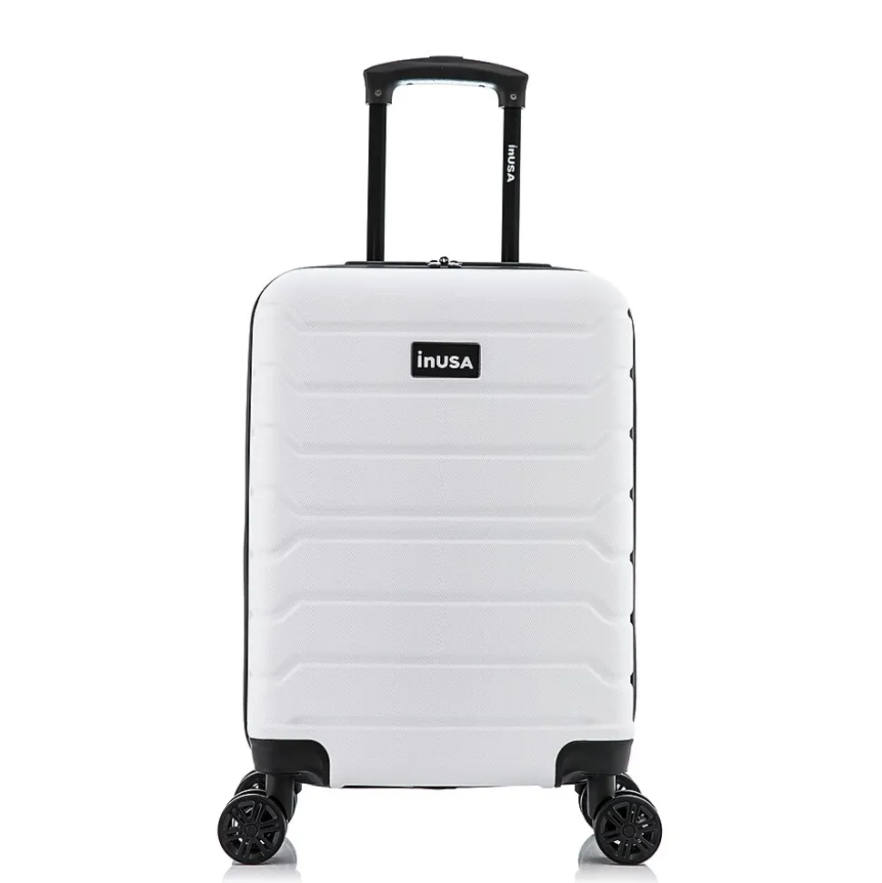 InUSA Trend 20" Hardside Carry-On Suitcase, 4-Wheeled Spinner, White (IUTRE00S-WHI)