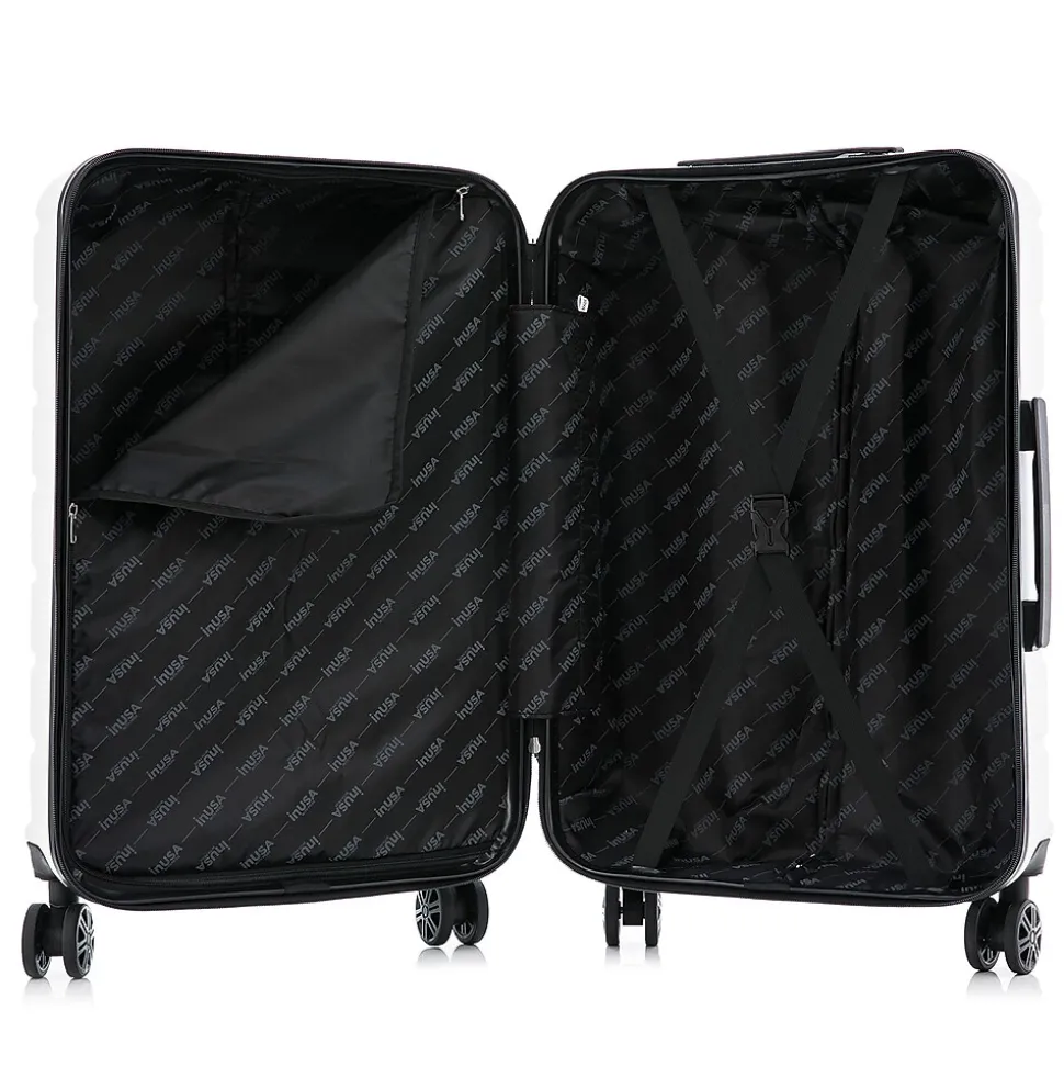 InUSA Trend 20" Hardside Carry-On Suitcase, 4-Wheeled Spinner, White (IUTRE00S-WHI)