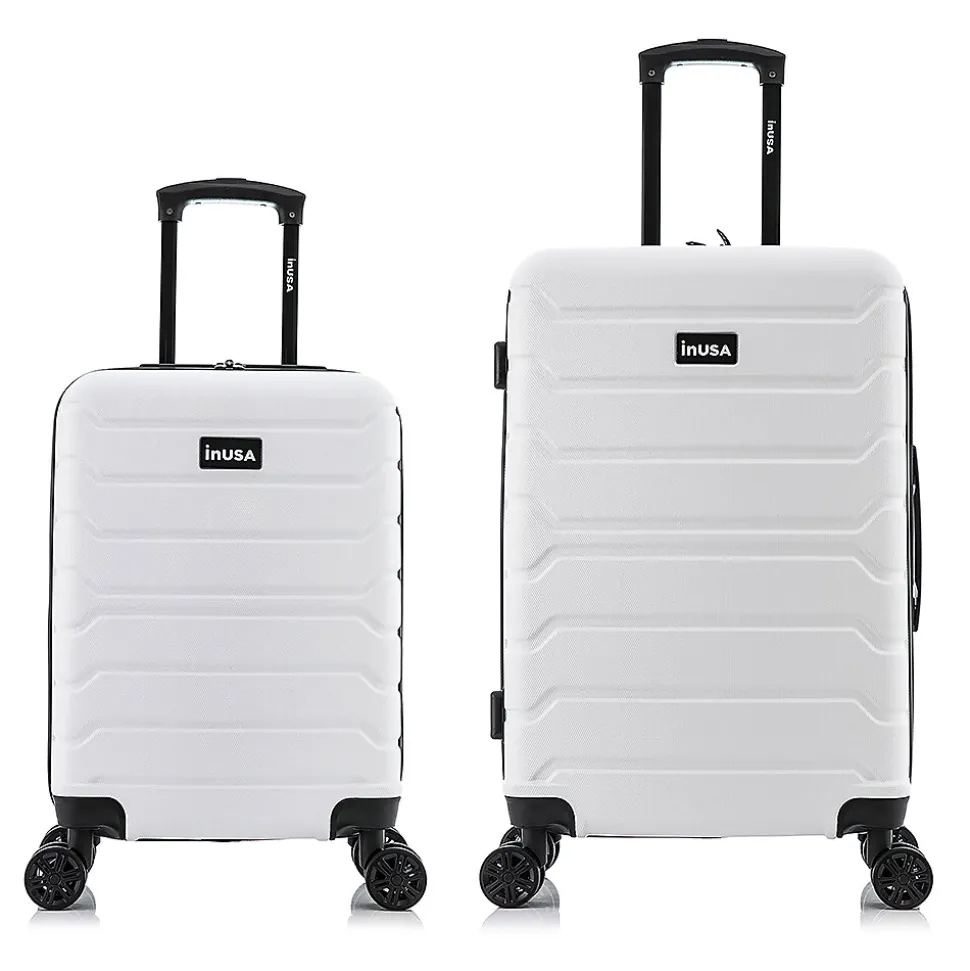 InUSA Trend 2-Piece Hardside Spinner Luggage Set, White (IUTRE0SM-WHI)