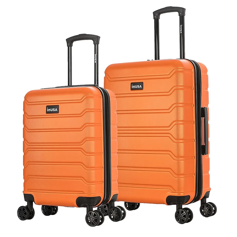 InUSA Trend 2-Piece Hardside Spinner Luggage Set, Orange (IUTRE0SM-ORA)