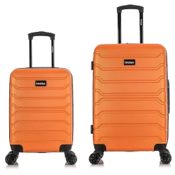InUSA Trend 2-Piece Hardside Spinner Luggage Set, Orange (IUTRE0SM-ORA)