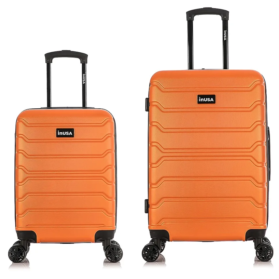 InUSA Trend 2-Piece Hardside Spinner Luggage Set, Orange (IUTRE0SM-ORA)