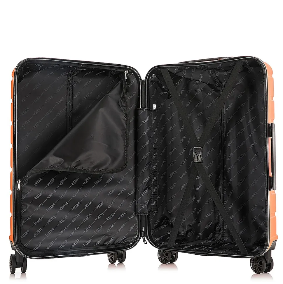 InUSA Trend 2-Piece Hardside Spinner Luggage Set, Orange (IUTRE0SM-ORA)