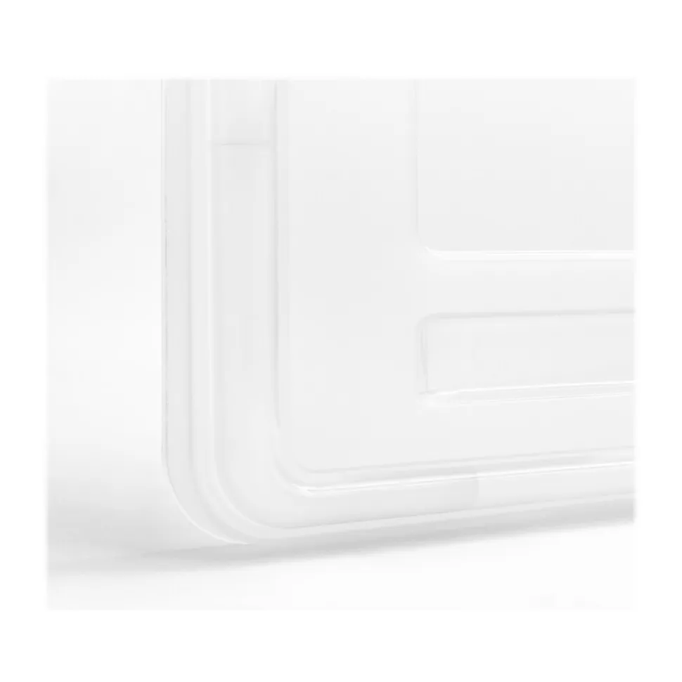 Iris Plastic File Box with Split Lid, Letter Size, Gray, 4/Pack (500167)