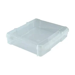 Iris Plastic File Box with Latching Lid, Letter Size, Clear, 6/Pack (150655)