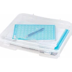 Iris Plastic File Box with Latching Lid, Letter Size, Clear, 6/Pack (150655)