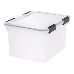 IRIS WeatherPro Plastic File Box, Letter/Legal Size, Clear (110600)