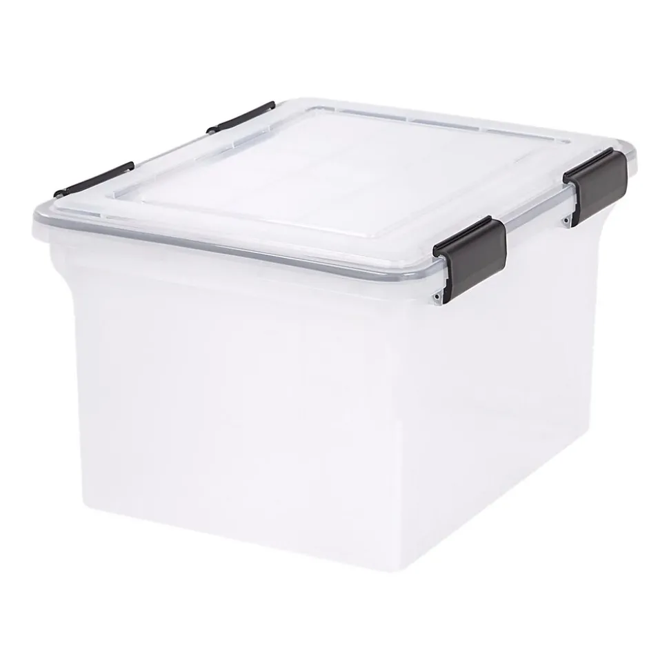 IRIS WeatherPro Plastic File Box, Letter/Legal Size, Clear (110600)