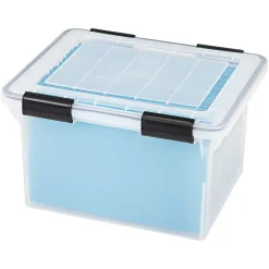IRIS WeatherPro Plastic File Box, Letter/Legal Size, Clear (110600)