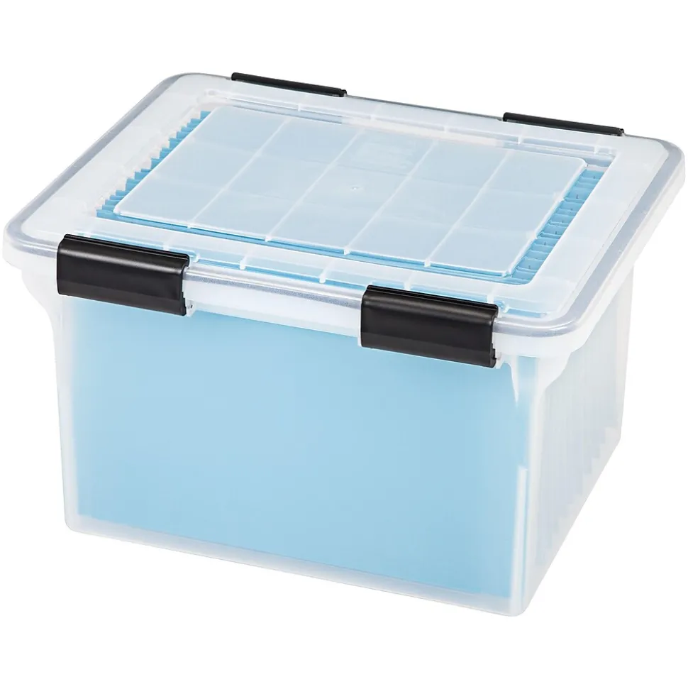 IRIS WeatherPro Plastic File Box, Letter/Legal Size, Clear (110600)