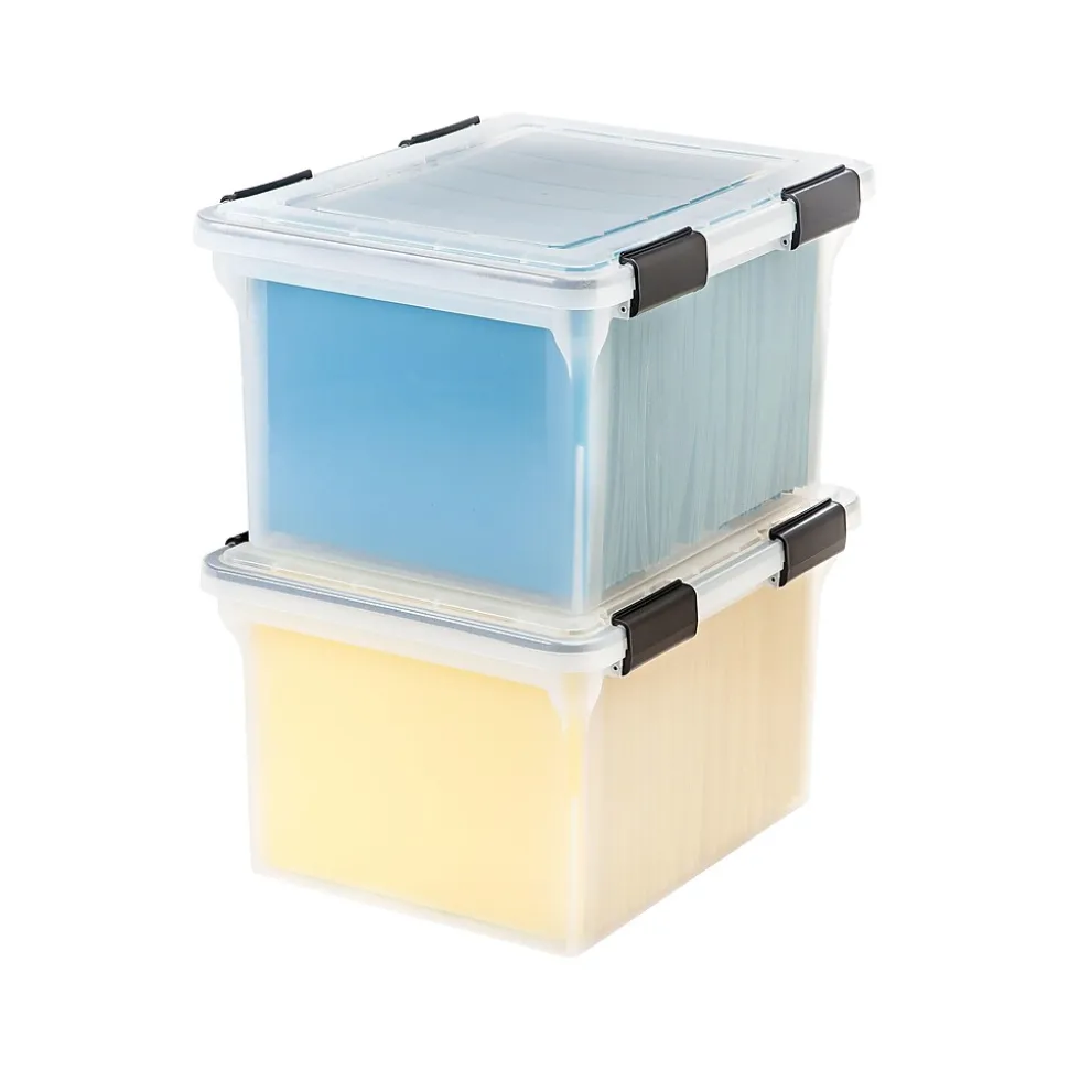 IRIS WeatherPro Plastic File Box, Letter/Legal Size, Clear (110600)