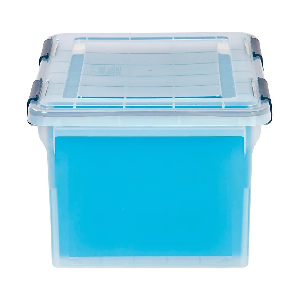 Iris WeatherPro Plastic File Box Latch Lid, Letter/Legal Size, Clear (110601)