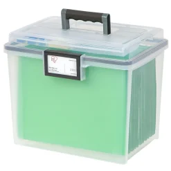 IRIS WeatherPro Portable File Box, Letter Size, Clear (110350)