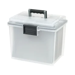 IRIS WeatherPro Portable File Box, Letter Size, Clear (110351)