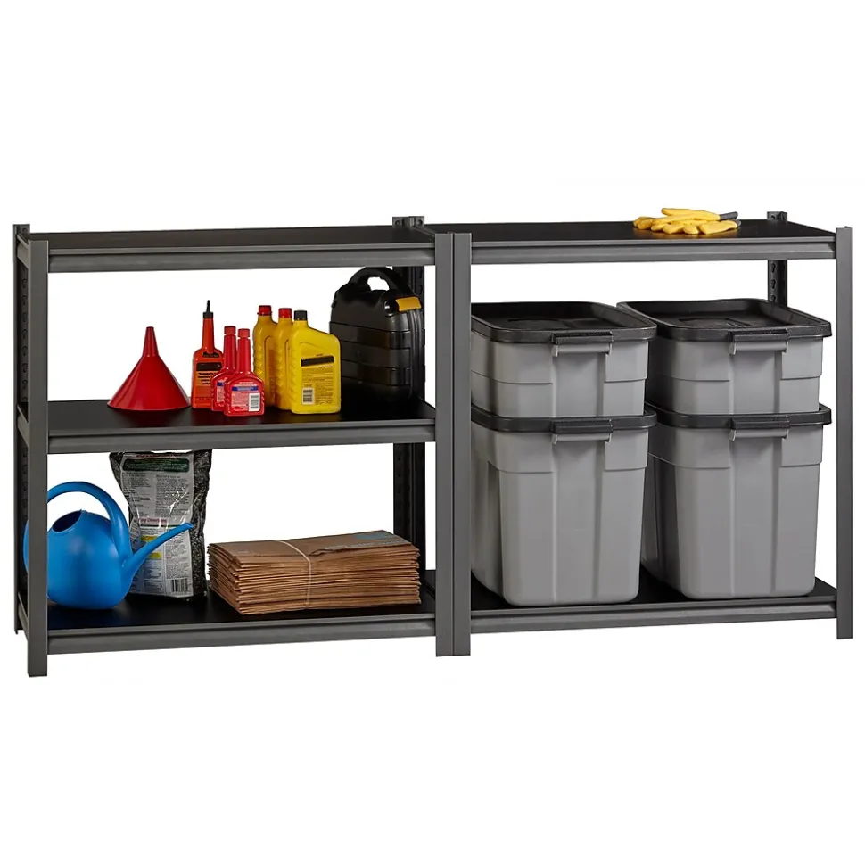 Iron Horse 3200 Concealed Rivet 5-Shelf Metal Stand Alone Shelving Unit, 36" W, Gray (20996)