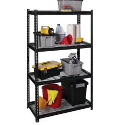Iron Horse 2300 lb. Wire Rivet Series 4-Shelf Metal/Wire Deck Shelving Unit, 36
