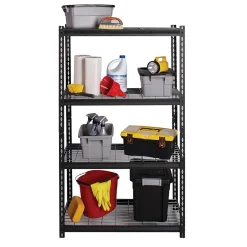 Iron Horse 2300 lb. Wire Rivet Series 4-Shelf Metal/Wire Deck Shelving Unit, 36