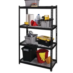 Iron Horse 2300 lb. Wire Rivet Series 4-Shelf Metal/Wire Deck Shelving Unit, 36