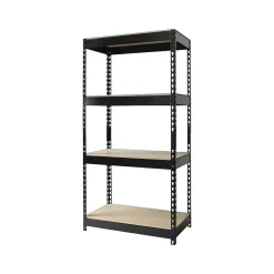 Iron Horse Rivet Series 4-Shelf Metal Unit, 30"W, Black (17125)
