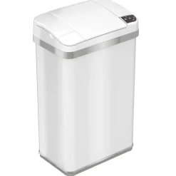 iTouchless Automatic Touchless Sensor Trash Can with Odor Filter and Fragrance – 4 Gallon - White
